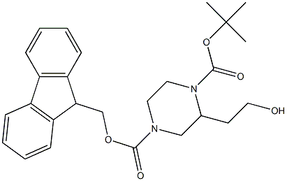 4-(9H-fluoren-9-yl)Methyl 1-tert-butyl 2-(2-hydroxyethyl)piperazine-1,4-dicarboxylate Struktur