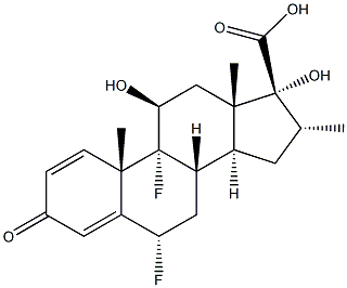 6a,9a-Difluoro-11b,17a-dihydroxy-16a-Methyl-3-oxoandrosta-1,4-diene-17b-carboxylic Acid Struktur