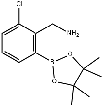 [2-Chloro-6-(tetramethyl-1,3,2-dioxaborolan-2-yl)phenyl]methanamine Struktur