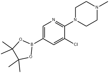 1-(3-Chloro-5-(4,4,5,5-tetramethyl-1,3,2-dioxaborolan-2-yl)pyridin-2-yl)-4-methylpiperazine Struktur