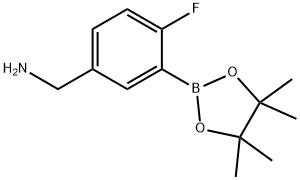 [4-Fluoro-3-(tetramethyl-1,3,2-dioxaborolan-2-yl)phenyl]methanamine Struktur