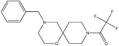 1-(4-benzyl-1-oxa-4,9-diazaspiro[5.5]undecan-9-yl)-2,2,2-trifluoroethanone Struktur