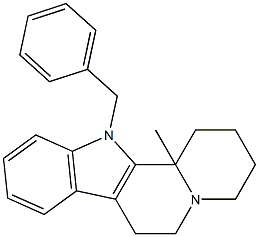 12-benzyl-12b-Methyl-1,2,3,4,6,7,12,12b-octahydroindolo[2,3-a]quinolizine Struktur