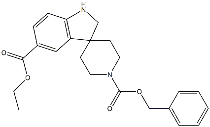 1'-benzyl 5-ethyl spiro[indoline-3,4'-piperidine]-1',5-dicarboxylate Struktur