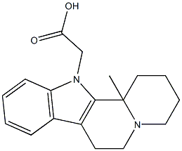 2-(12b-Methyl-1,3,4,6,7,12b-hexahydroindolo[2,3-a]quinolizin-12(2H)-yl)acetic acid Struktur