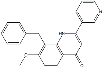 8-benzyl-7-Methoxy-2-(pyridin-3-yl)quinolin-4(1H)-one Struktur