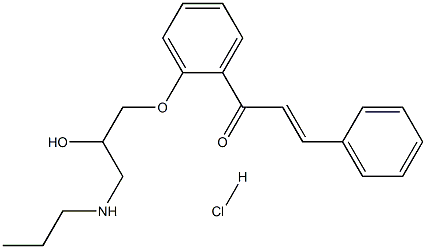 (2E)-1-[2-[(2RS)-
2-Hydroxy-3-(propylaMino)propoxy]phenyl]-
3-phenylprop-2-en-1-one Hydrochloride Struktur