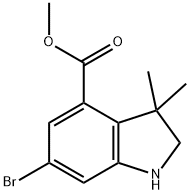 Methyl 6-broMo-3,3-diMethyl-2,3-dihydro-1H-indole-4-carboxylate Struktur