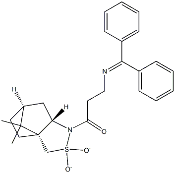 1-((3aR,6S,7aS)-8,8-diMethyl-2,2-dioxidohexahydro-1H-3a,6-Methanobenzo[c]isothiazol-1-yl)-3-((diphenylMethylene)aMino)propan-1-one Struktur