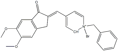 (E)-1-benzyl-1-broMo-4-((5,6-diMethoxy-1-oxo-1H-inden-2(3H)-ylidene)Methyl)-1,2-dihydropyridin-1-iuM-2-ide Struktur