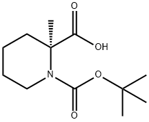 (S)-1-(tert-butoxycarbonyl)-2-Methylpiperidine-2-carboxylic acid Struktur