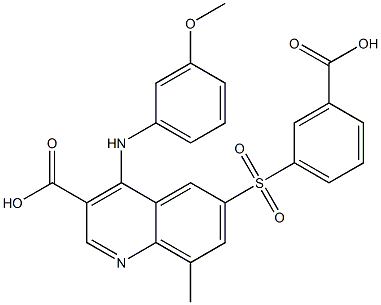 6-(3-carboxyphenylsulfonyl)-4-(3-MethoxyphenylaMino)-8-Methylquinoline-3-carboxylic acid Struktur