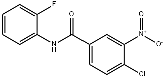 4-chloro-N-(2-fluorophenyl)-3-nitrobenzamide Struktur