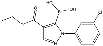 1-(3-chlorophenyl)-4-(ethoxycarbonyl)-1H-pyrazol-5-ylboronic acid Struktur