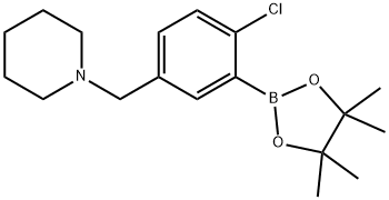 1-(4-Chloro-3-(4,4,5,5-tetramethyl-1,3,2-dioxaborolan-2-yl)benzyl)piperidine Struktur