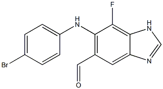 6-(4-broMophenylaMino)-7-fluoro-1H-benzo[d]iMidazole-5-carbaldehyde Struktur