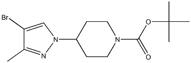 4-(4-BroMo-3-Methyl-pyrazol-1-yl)-piperidine-1-carboxylic acid tert-butyl ester Struktur