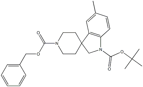 1'-benzyl 1-tert-butyl 5-Methylspiro[indoline-3,4'-piperidine]-1,1'-dicarboxylate Struktur