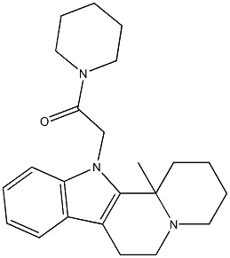 2-(12b-Methyl-1,3,4,6,7,12b-hexahydroindolo[2,3-a]quinolizin-12(2H)-yl)-1-(piperidin-1-yl)ethanone Struktur