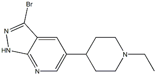 3-broMo-5-(1-ethylpiperidin-4-yl)-1H-pyrazolo[3,4-b]pyridine Struktur