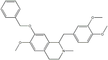 7-(benzyloxy)-1-(3,4-diMethoxybenzyl)-6-Methoxy-2-Methyl-1,2,3,4-tetrahydroisoquinoline Struktur