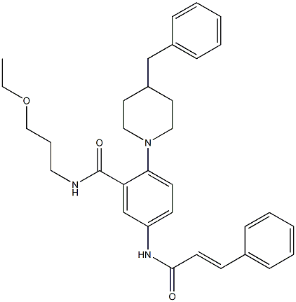 2-(4-Benzyl-piperidin-1-yl)-N-(3-ethoxy-propyl)-5-(3-phenyl-acryloylaMino)-benzaMide Struktur