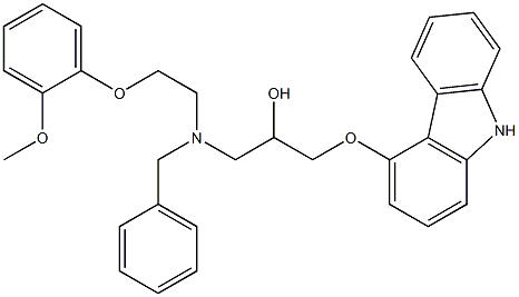 (2RS)-1-[Benzyl[2-(2-Methoxy-phenoxy)ethyl]aMino]-3-(9H-carbazol-4-yloxy)propan-2-ol Struktur