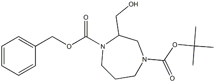 1-benzyl 4-tert-butyl 2-(hydroxyMethyl)-1,4-diazepane-1,4-dicarboxylate Struktur