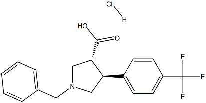 Trans-1-benzyl-4-(4-(trifluoroMethyl)phenyl)pyrrolidine-3-carboxylic acid-HCl Struktur