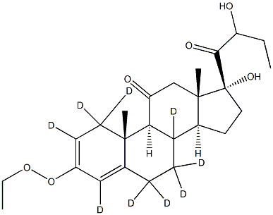 17,21-Dihydroxy-21-O-(1-ethoxy)ethyl-pregn-4-ene-3,11,20-trione-d9 Struktur