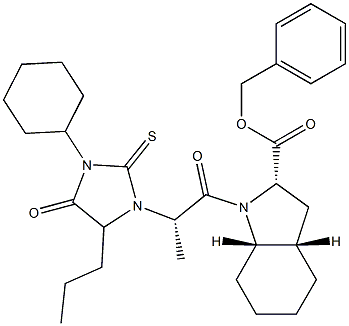 (2S,3aS,7aS)-1-[(2S)-2-[3-Cyclohexyl-2-thioxo-4-oxo-5-propyl-1-iMidazolidinyl]-1-oxopropyl]octahydro-1H-indole-2-carboxylic Acid Benzyl Ester Struktur