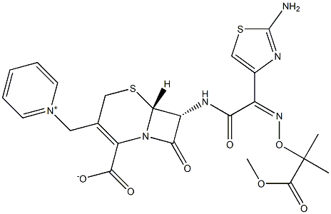 1-[[(6R,7R)-7-[[(2Z)-2-(2-AMino-4-thiazolyl)-2-[[2-(Methoxy)-1,1-diMethyl-2-oxoethoxy]iMino]acetyl]aMino]-2-carboxy-8-oxo-5-thia-1-azabicyclo[4.2.0]oct-2-en-3-yl]Methyl]pyridiniuM Inner Salt Struktur