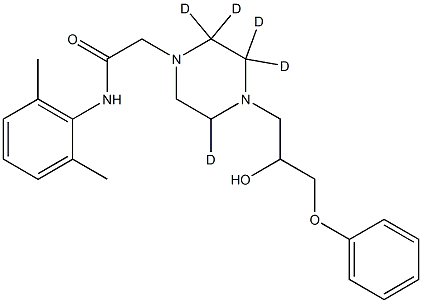 N-(2,6-DiMethylphenyl)-4-(2-hydroxy-3-phenoxypropyl)-1-piperazineacetaMide-d5 Struktur