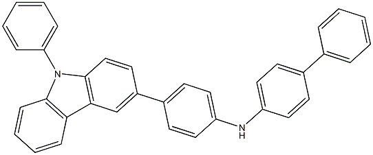 N-(4-(9-phenyl-9H-carbazol-3-yl)phenyl)-[1,1'-biphenyl]-4-aMine Struktur