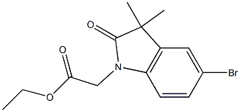 (5-BroMo-3,3-diMethyl-2-oxo-2,3-dihydro-indol-1-yl)-acetic acid ethyl ester Struktur