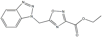 ETHYL 5-((1H-BENZO[D][1,2,3]TRIAZOL-1-YL)METHYL)-1,2,4-OXADIAZOLE-3-CARBOXYLATE Struktur