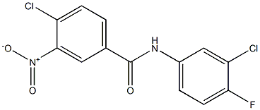 4-chloro-N-(3-chloro-4-fluorophenyl)-3-nitrobenzamide Struktur