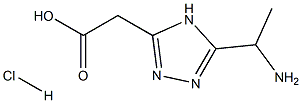 2-(5-(1-aminoethyl)-4H-1,2,4-triazol-3-yl)aceticacidhydrochloride Struktur