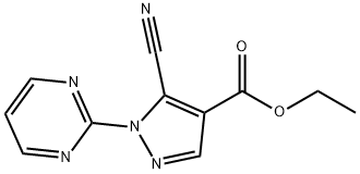 ethyl 5-cyano-1-(pyrimidin-2-yl)-1H-pyrazole-4-carboxylate Struktur