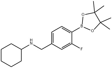 N-(3-Fluoro-4-(4,4,5,5-tetramethyl-1,3,2-dioxaborolan-2-yl)benzyl)cyclohexanamine Struktur