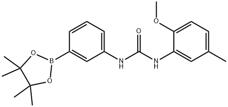 1-(2-Methoxy-5-methylphenyl)-3-[3-(tetramethyl-1,3,2-dioxaborolan-2-yl)phenyl]urea Struktur