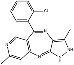 9-(2-Chloro-phenyl)-1,6-diMethyl-2,4-dihydro-2,3,4,7,10-pentaaza-benzo[f]azulene Struktur