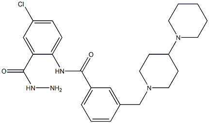 3-([1,4'-BIPIPERIDIN]-1'-YLMETHYL)-N-(4-CHLORO-2-(HYDRAZINECARBONYL)PHENYL)BENZAMIDE Struktur