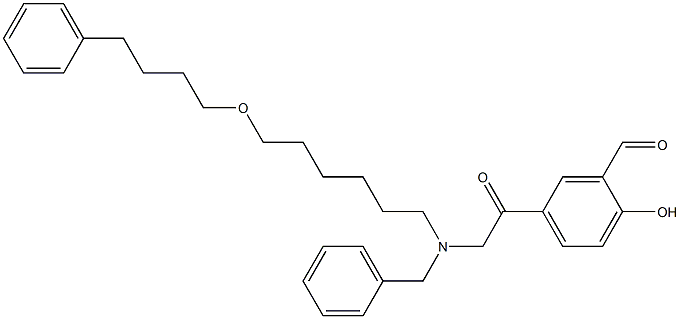 5-(2-(benzyl(6-(4-phenylbutoxy)hexyl)aMino)acetyl)-2-hydroxybenzaldehyde Struktur