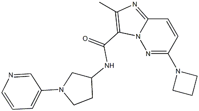 6-(azetidin-1-yl)-2-Methyl-N-(1-(pyridin-3-yl)pyrrolidin-3-yl)iMidazo[1,2-b]pyridazine-3-carboxaMide Struktur