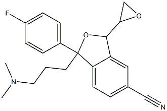 1-[3-(diMethylaMino)propyl]-1-(4-fluorophenyl)-3-oxidanyl-3H-2-benzofuran-5-carbonitrile Struktur