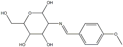 (E)-6-(hydroxyMethyl)-3-(4-MethoxybenzylideneaMino)tetrahydro-2H-pyran-2,4,5-triol Struktur