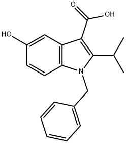 1-benzyl-5-hydroxy-2-isopropyl-1H-indole-3-carboxylic acid Struktur