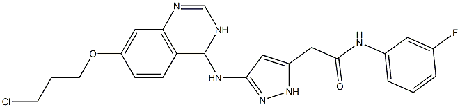 2-(3-(7-(3-chloropropoxy)-3,4-dihydroquinazolin-4-ylaMino)-1H-pyrazol-5-yl)-N-(3-fluorophenyl)acetaMide Struktur