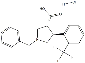 Trans-1-benzyl-4-(2-(trifluoroMethyl)phenyl)pyrrolidine-3-carboxylic acid-HCl Struktur